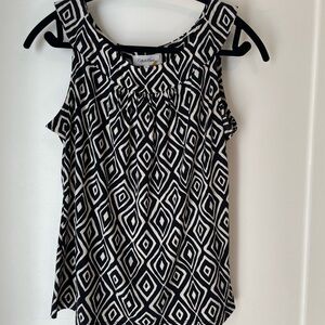 Calvin Klein Black and White Diamond Pattern Tank Top